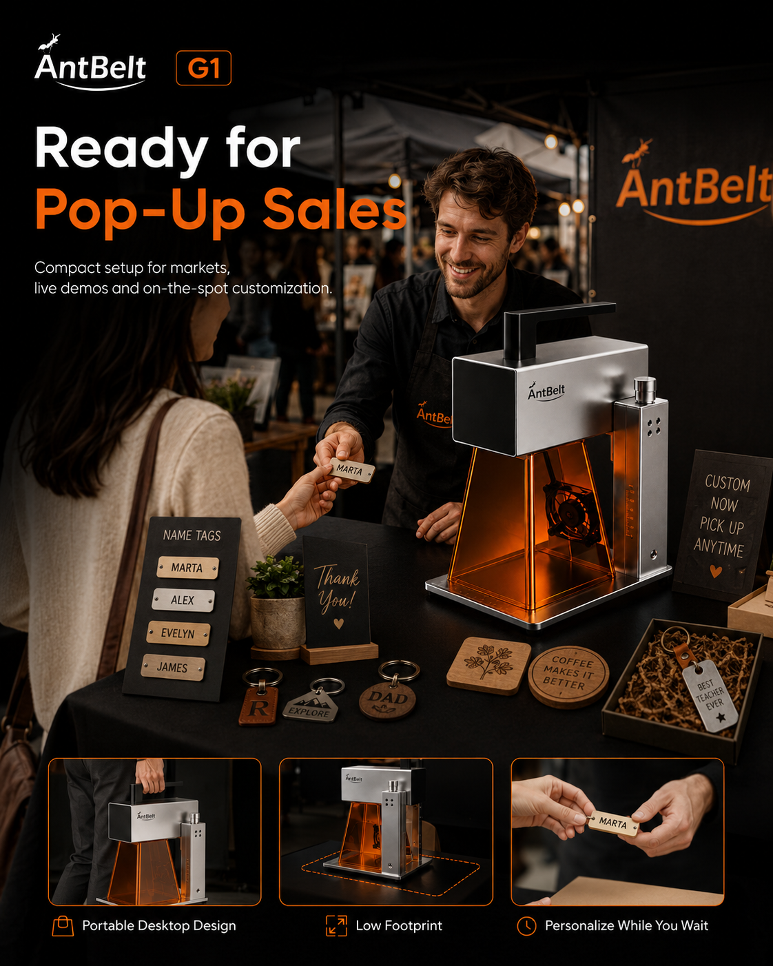 A market display can show variety without implying that every photographed idea is ready for sale.